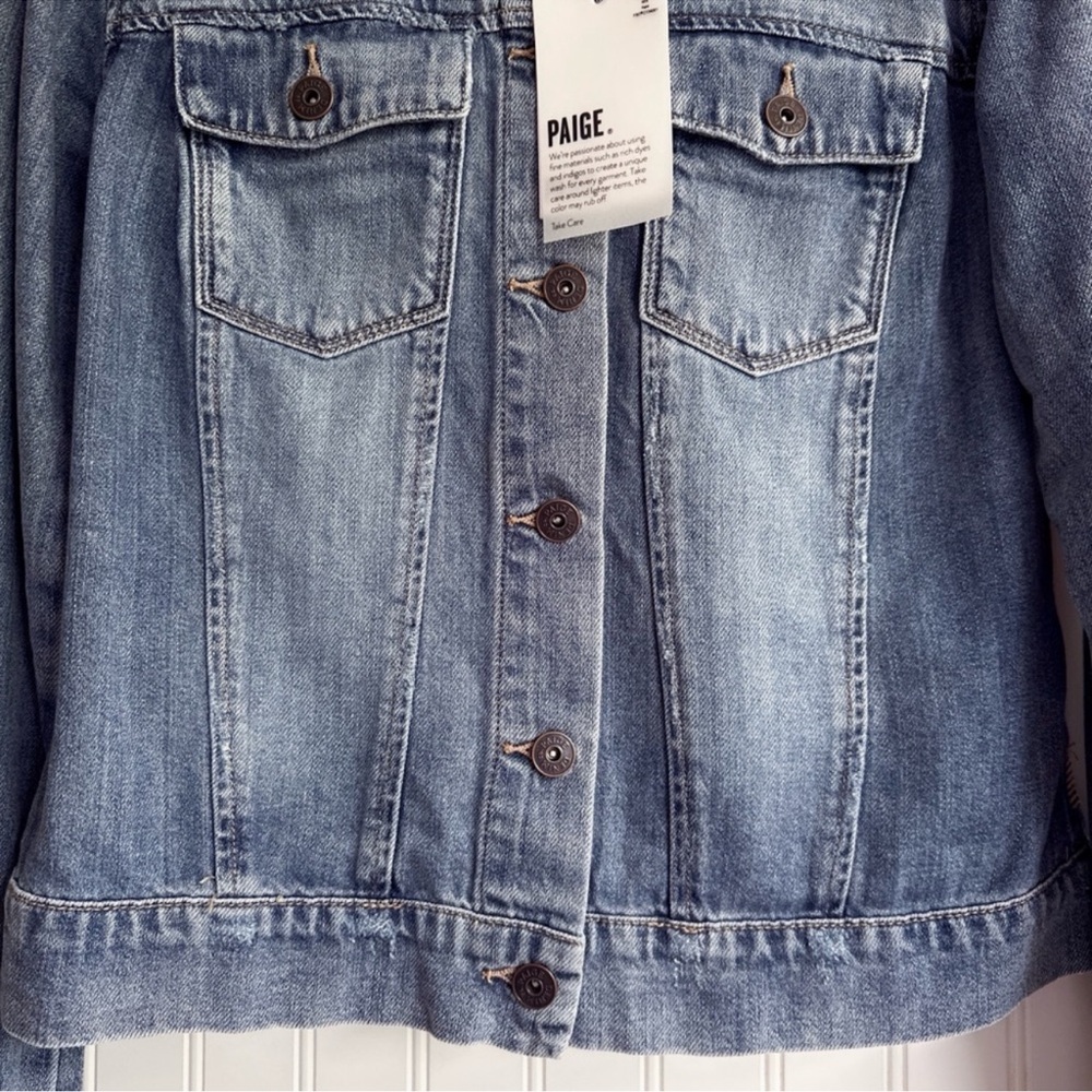PAIGE Classic Medium Wash Soft Denim Jacket NWT Size S - Picture 8 of 15